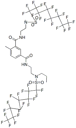 N'-[2-[[(Heptadecafluorooctyl)sulfonyl]methylamino]ethyl]-N-[2-[[(heptadecafluorooctyl)sulfonyl]propylamino]ethyl]-4-methyl-1,3-benzenedicarboxamide 结构式