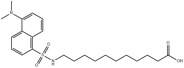 11-[5-(二甲基氨基)-1-萘磺酰氨基]十一酸 结构式