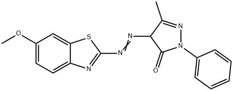 2,4-Dihydro-4-[(6-methoxybenzothiazol-2-yl)azo]-5-methyl-2-phenyl-3H-pyrazol-3-one 结构式