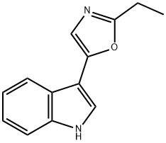 2-乙基-5-(1H-吲哚基)噁唑 结构式