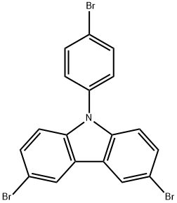 3,6-二溴-9-(4-溴苯基)咔唑 结构式