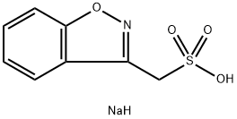 1,2-苯并异唑-3-甲磺酸钠盐 结构式