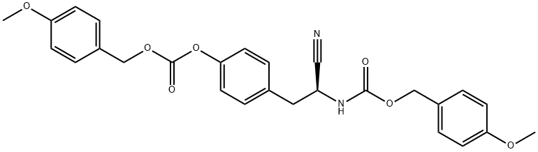 N,O-双(4-甲氧基苄氧基羰基)-(S)-2-氨基-3-(4-羟苯基)丙腈 结构式