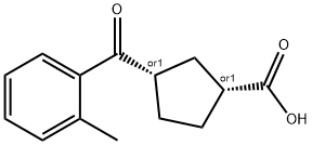 (1R,3S)-3-(2-甲基苯甲酰基)环戊烷-1-羧酸 结构式