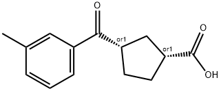 (1R,3S)-3-(3-甲基苯甲酰基)环戊烷-1-羧酸 结构式