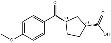 (1R,3S)-3-(4-甲氧基苯甲酰基)环戊烷-1-羧酸 结构式