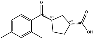 (1R,3S)-3-(2,4-二甲基苯甲酰基)环戊烷-1-羧酸 结构式
