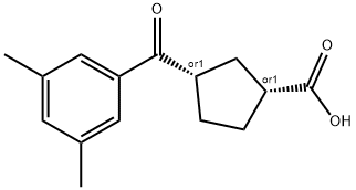 (1R,3S)-3-(3,5-二甲基苯甲酰基)环戊烷-1-羧酸 结构式