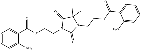 1,3-bis[2-[(2-aminobenzoyl)oxy]ethyl]-5,5-dimethylimidazolidine-2,4-dione 结构式
