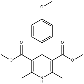 4-(4-甲氧基苯基)-2,6-二甲基-1,4-二氢吡啶-3,5-二羧酸二甲酯 结构式
