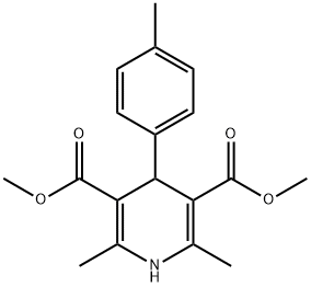 1,4-二氢-2,6-二甲基-4-(4-甲基苯基)-3,5-吡啶二甲酸二甲酯 结构式