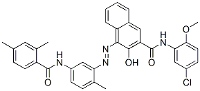 N-(5-Chloro-2-methoxyphenyl)-4-[[5-[(2,4-dimethylbenzoyl)amino]-2-methylphenyl]azo]-3-hydroxy-2-naphthalenecarboxamide 结构式