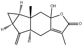 4a,5,5a,6,6a,6b,7,7a-Octahydro-7a-hydroxy-3,6b-dimethyl-5-methylenecycloprop[2,3]indeno[5,6-b]furan-2(4H)-one 结构式