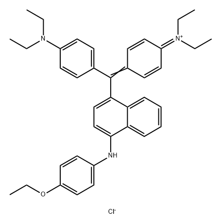 [4-[[4-(diethylamino)phenyl][4-[(4-ethoxyphenyl)amino]-1-naphthyl]methylene]-2,5-cyclohexadien-1-ylidene]diethylammonium chloride 结构式