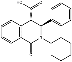 2-环己基-1-氧代-3-苯基-1,2,3,4-四氢异喹啉-4-羧酸 结构式