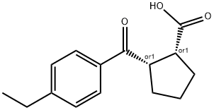 (1R,2S)-2-(4-乙基苯甲酰基)环戊烷-1-羧酸 结构式