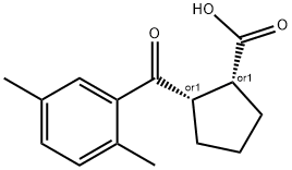 (1R,2S)-2-(2,5-二甲基苯甲酰基)环戊烷-1-羧酸 结构式