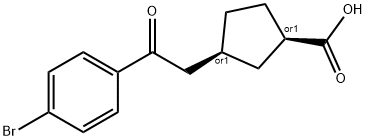 CIS-3-[2-(4-BROMOPHENYL)-2-OXOETHYL]CYCLOPENTANE-1-CARBOXYLIC ACID 结构式