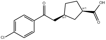 (1R,3S)-3-(2-(4-氯苯基)-2-氧乙基)环戊烷-1-羧酸 结构式