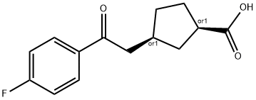 CIS-3-[2-(4-FLUOROPHENYL)-2-OXOETHYL]CYCLOPENTANE-1-CARBOXYLIC ACID 结构式