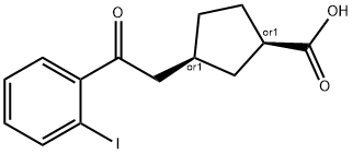 (1R,3S)-3-(2-(2-碘苯基)-2-氧乙基)环戊烷-1-羧酸 结构式