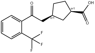 CIS-3-[2-OXO-2-(2-TRIFLUOROMETHYLPHENYL)ETHYL]CYCLOPENTANE-1-CARBOXYLIC ACID 结构式