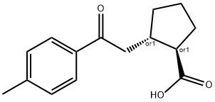 (1R,2S)-2-(2-氧代-2-(对甲苯基)乙基)环戊烷-1-羧酸 结构式