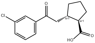 (1R,2S)-2-(2-(3-氯苯基)-2-氧乙基)环戊烷-1-羧酸 结构式