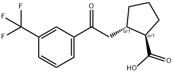 (1R,2S)-2-(2-氧代-2-(3-(三氟甲基)苯基)乙基)环戊烷-1-羧酸 结构式