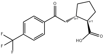 (1R,2S)-2-(2-氧代-2-(4-(三氟甲基)苯基)乙基)环戊烷-1-羧酸 结构式