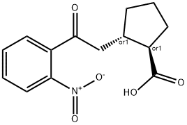 (1R,2S)-2-(2-(2-硝基苯基)-2-氧乙基)环戊烷-1-羧酸 结构式