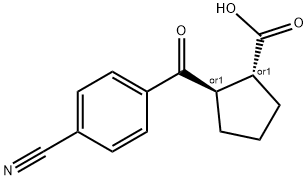 TRANS-2-(4-CYANOBENZOYL)CYCLOPENTANE-1-CARBOXYLIC ACID 结构式