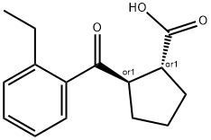 (1R,2R)-2-(2-乙基苯甲酰基)环戊烷-1-羧酸 结构式