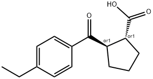 (1R,2R)-2-(4-乙基苯甲酰基)环戊烷-1-羧酸 结构式