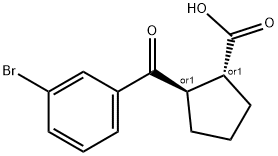 TRANS-2-(3-BROMOBENZOYL)CYCLOPENTANE-1-CARBOXYLIC ACID 结构式