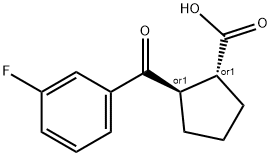 (1R,2R)-2-(3-氟苯甲酰基)环戊烷-1-羧酸 结构式