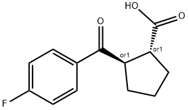 TRANS-2-(4-FLUOROBENZOYL)CYCLOPENTANE-1-CARBOXYLIC ACID 结构式