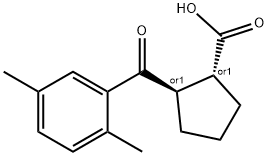 TRANS-2-(2,5-DIMETHYLBENZOYL)CYCLOPENTANE-1-CARBOXYLIC ACID 结构式