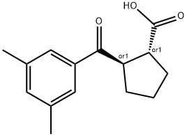 TRANS-2-(3,5-DIMETHYLBENZOYL)CYCLOPENTANE-1-CARBOXYLIC ACID 结构式