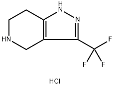 3-(三氟甲基)-4,5,6,7-四氢-1H-吡唑[4,3-C]吡啶盐酸盐 结构式