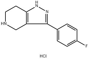 3-(4-fluorophenyl)-4,5,6,7-tetrahydro-1H-pyrazolo[4,3-c]pyridine hydrochloride 结构式