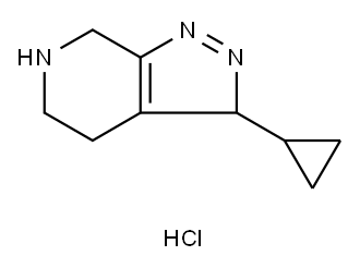 3-环丙基-4,5,6,7-四氢-1H-吡唑[3,4-C]吡啶盐酸盐 结构式