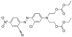 ethyl 5-[3-chloro-4-[(2-cyano-4-nitrophenyl)azo]phenyl]-9-oxo-2,8,10-trioxa-5-azadodecanoate 结构式