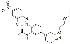 N-[2-[(2-chloro-4-nitrophenyl)azo]-5-[(2-cyanoethyl)[2-(2-ethoxyethoxy)ethyl]amino]phenyl]acetamide 结构式