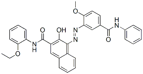 N-(2-Ethoxyphenyl)-3-hydroxy-4-[2-methoxy-5-(phenylcarbamoyl)phenylazo]-2-naphthamide 结构式