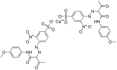 calcium bis[4-[[1-[[(4-methoxyphenyl)amino]carbonyl]-2-oxopropyl]azo]-3-nitrobenzenesulphonate] 结构式