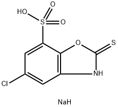 sodium 5-chloro-2,3-dihydro-2-thioxobenzoxazole-7-sulphonate  结构式