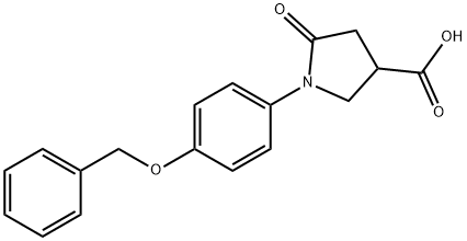 1-[4-(BENZYLOXY)PHENYL]-5-OXO-3-PYRROLIDINECARBOXYLIC ACID 结构式