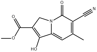 6-氰基-1-羟基-7-甲基-5-氧代-3,5-二氢吲哚嗪-2-羧酸甲酯 结构式