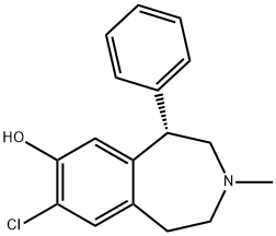 S(-)-7-氯-8-羟基-3-甲基-1-苯基-2,3,4,5-四氢-1H-3-苯并氮杂卓 盐酸盐 结构式